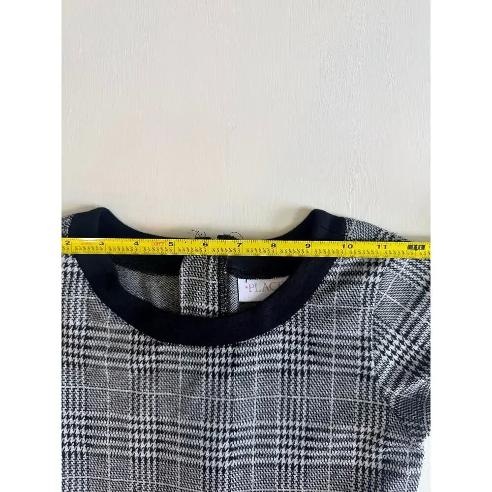 The Children's Place Girls Houndstooth Plaid Fit & Flare Dress Size 10 - Picture 4 of 8